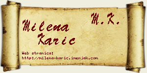 Milena Karić vizit kartica